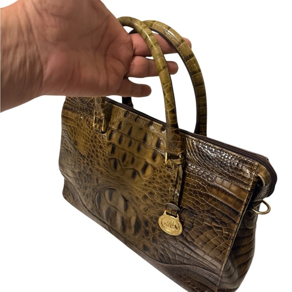 Brown Crocodile Embossed Handbag - Picture 4 of 16